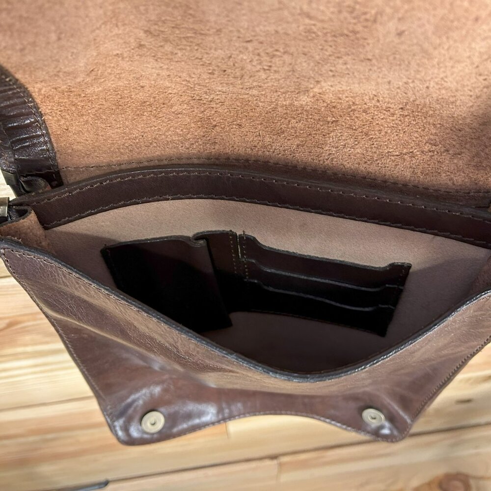 Vera Pelle brown leather crossbody - Picture 5 of 7